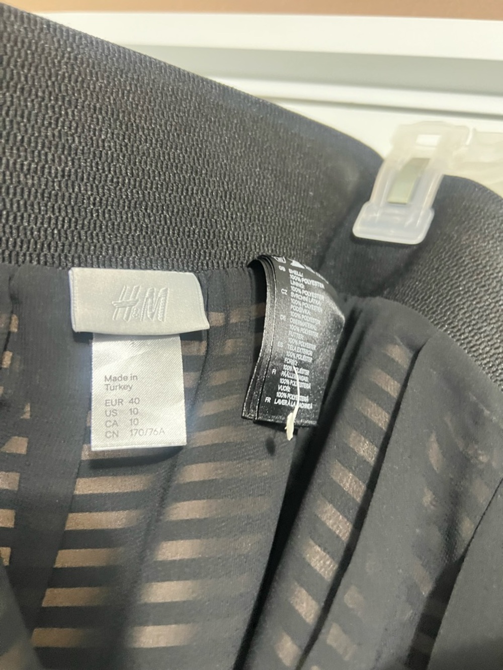 H&M Black Sheer Striped skirt